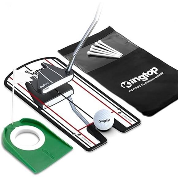 Golf Putting Alignment Mirror with Putting Cup Combo,Portable Swing Training Aid - Picture 7 of 7